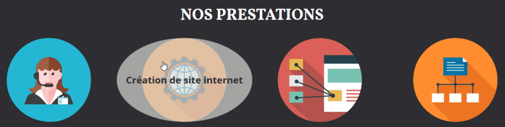Page d'accueil - Section "Nos prestations" - avant changements